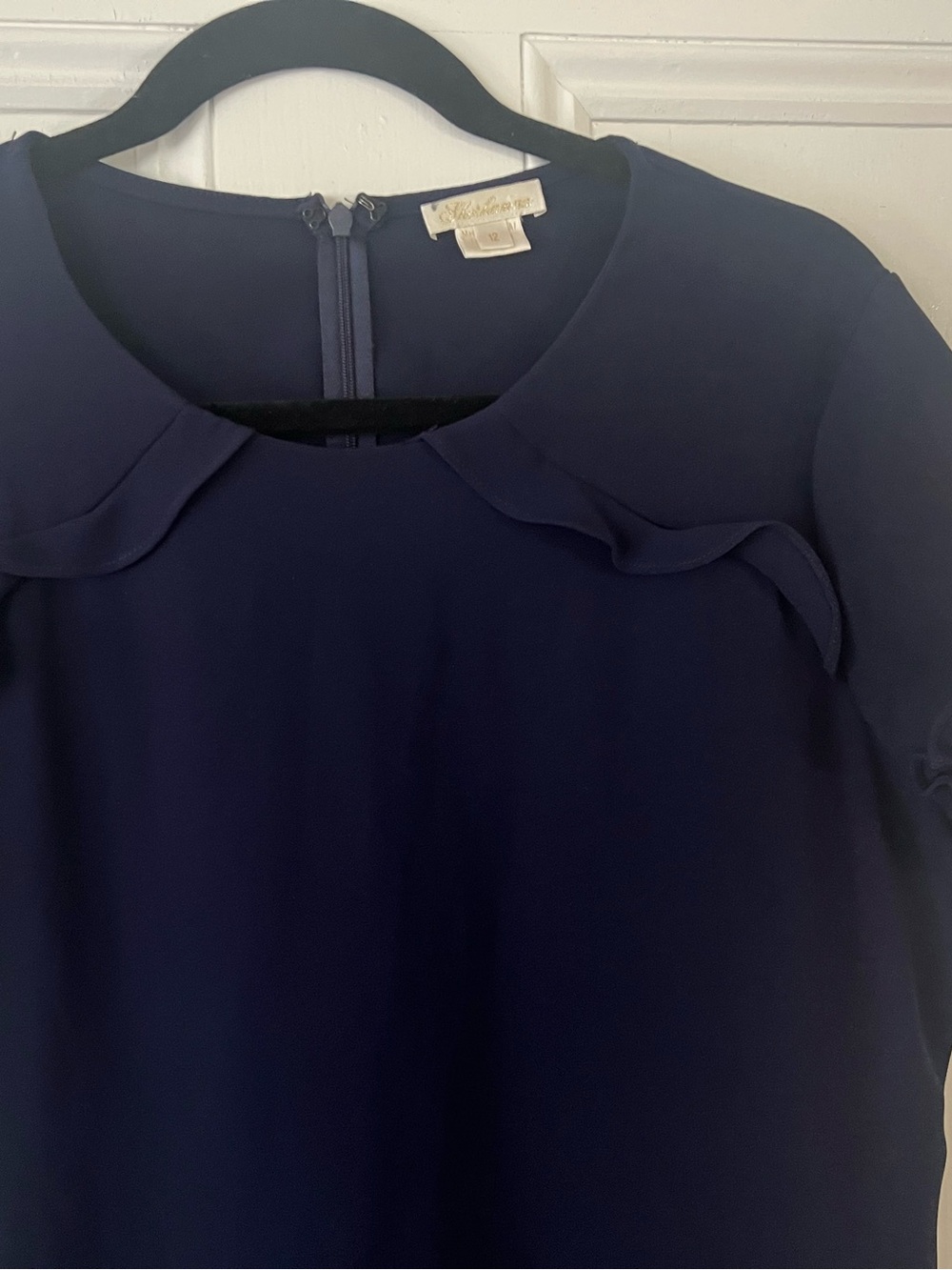 Shosanna Navy Ruffle Sleeve Shift Dress - Picture 3 of 5